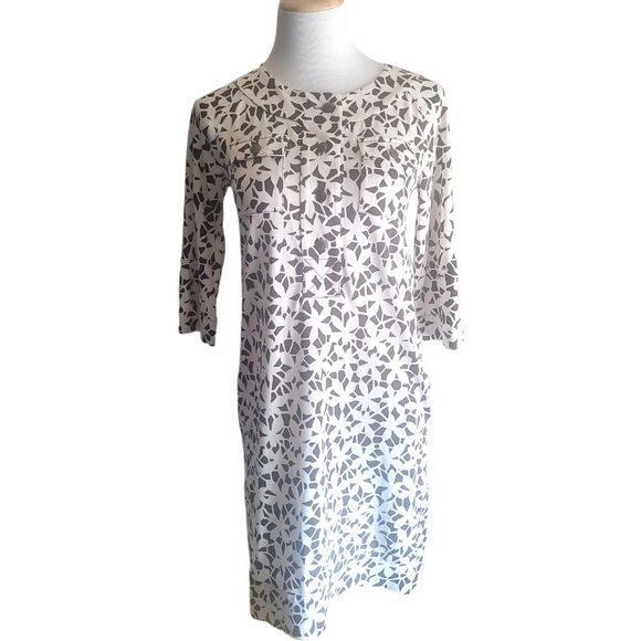 Diane Von Furstenberg Bosana Brown and Tan Silk Shift Dress Womens 4 NWT